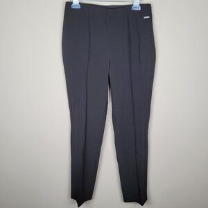 Tahari Black Stretch Ankle Straight Leg High Rise Dress Pants Trousers Size 8